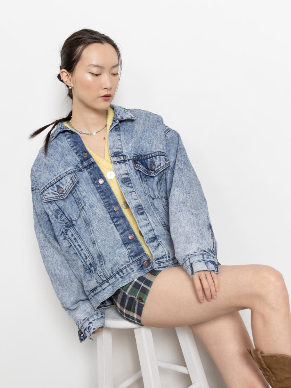 Vintage Levi's Acid Wash Denim Jacket: 90s Boxy Trucker, Medium/Large